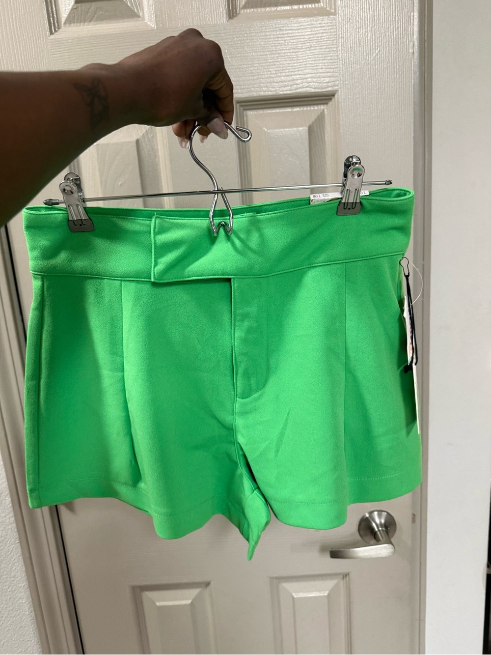 Sincerely Jules Neon Green High-Waist Women’s Shorts